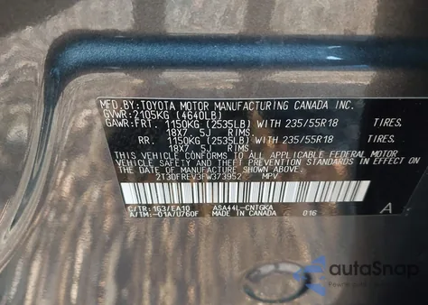 2015 Toyota Rav4 Limited from USA, damaged, VIN 2T3DFREV3FW373952